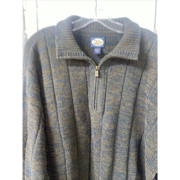 Tommy Bahama Sweater Men’s Quarter Zip Green Brown Sweater Sz X-Large - Picture 2 of 10